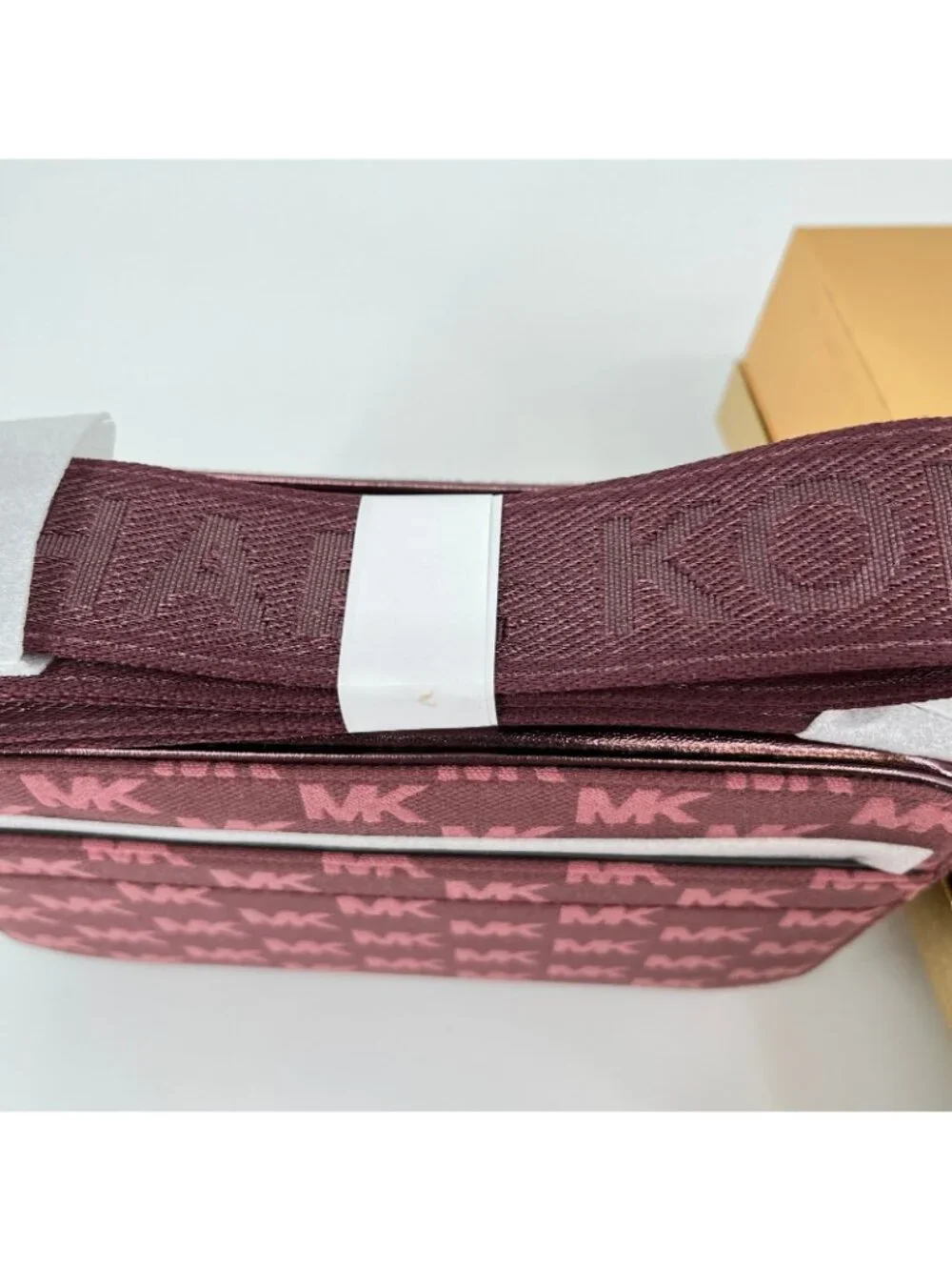 Michael Kors Maeve East West Crossbody Mulberry Coated Canvas Card Case Gift Box